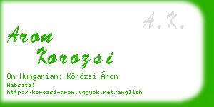aron korozsi business card